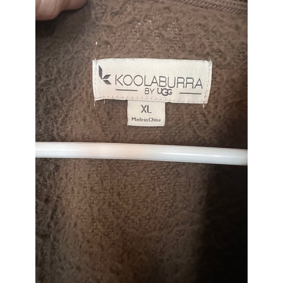 Koolaburra by UGG Women's XL Cozy Sherpa Fleece Open Front Cardigan Jacket Brown - Picture 3 of 9